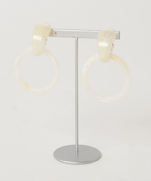 RIVE DROITE（リヴドロワ）の「樹脂リングイヤリング-（ピアス（両耳用）・レディース・ブラウン/アイボリー・FREE）」の2枚目の写真