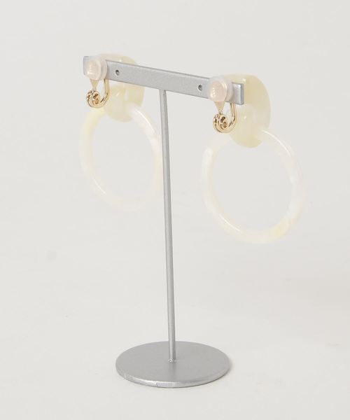 RIVE DROITE（リヴドロワ）の「樹脂リングイヤリング-（ピアス（両耳用）・レディース・ブラウン/アイボリー・FREE）」の3枚目の写真