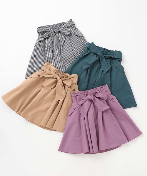 one after another NICE CLAUP（ワンアフターアナザーナイスクラップ）の「前リボンフレアスカート（スカート・レディース・ベージュ/パープル/グリーン/チェック・FREE）」の10枚目の写真