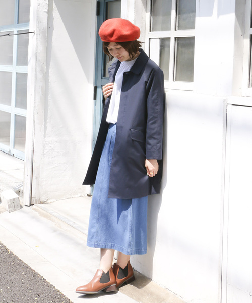 LBC(エルビーシー)の「ステンカラーコート(ステンカラーコート・レディース・ネイビー/オリーブ/オレンジ・M/L)」の1枚目の写真