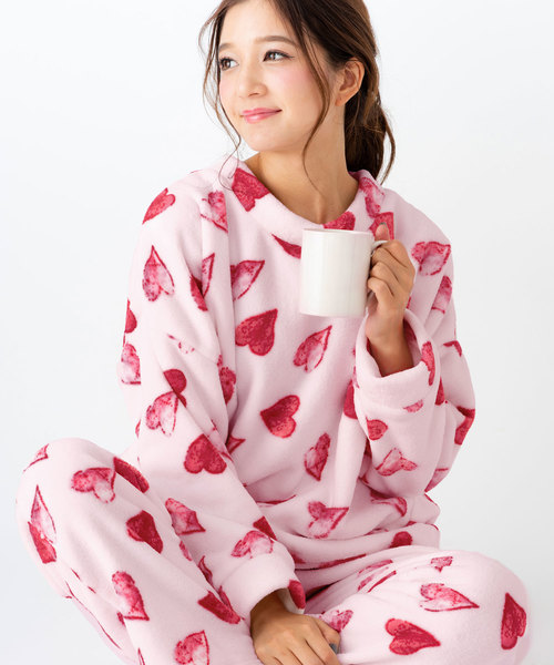 fran de lingerie（フランデランジェリー）の「memory fleece マイクロフリース プルオーバー上下セット（ルームウェア/パジャマ・レディース・ホワイト/パープル/ネイビー/オフホワイト/ピンク/オレンジ/ミント/ダークブルー/ワイン/グレー/ブルーパープル・M-L）」の9枚目の写真