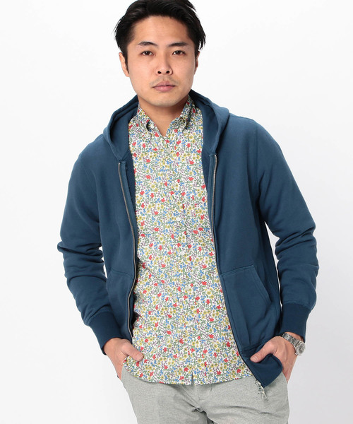 BEAMS LIGHTS（ビームスライツ）の「BEAMS LIGHTS / フラットシーマ 2トーンパーカ（スウェット・メンズ・グレー/インディゴブルー・SMALL/MEDIUM/LARGE/X-LARGE）」の11枚目の写真