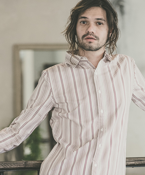 CAMBIO（カンビオ）の「ms3784-ストライプブロードミドルシャツ（シャツ/ブラウス・メンズ・グレー/レッド/ブルー・S/M/L）」の7枚目の写真