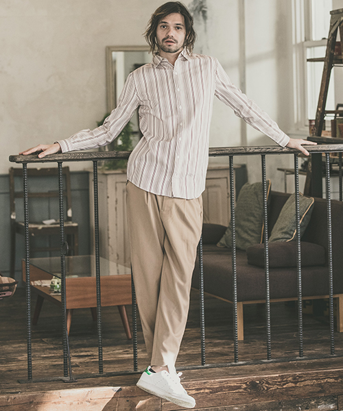 CAMBIO（カンビオ）の「ms3784-ストライプブロードミドルシャツ（シャツ/ブラウス・メンズ・グレー/レッド/ブルー・S/M/L）」の8枚目の写真