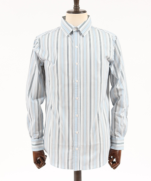 CAMBIO（カンビオ）の「ms3784-ストライプブロードミドルシャツ（シャツ/ブラウス・メンズ・グレー/レッド/ブルー・S/M/L）」の18枚目の写真