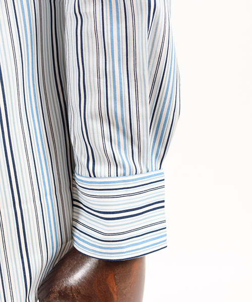 CAMBIO（カンビオ）の「ms3784-ストライプブロードミドルシャツ（シャツ/ブラウス・メンズ・グレー/レッド/ブルー・S/M/L）」の21枚目の写真