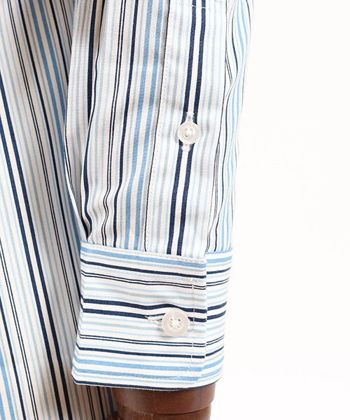 CAMBIO（カンビオ）の「ms3784-ストライプブロードミドルシャツ（シャツ/ブラウス・メンズ・グレー/レッド/ブルー・S/M/L）」の22枚目の写真