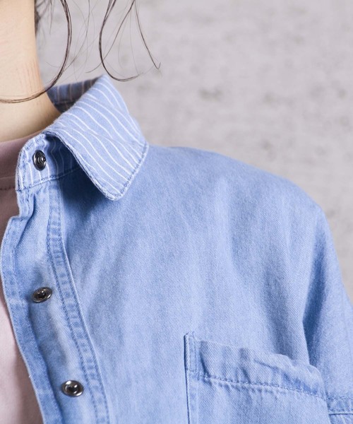 LUGG NAGG(ラグナグ)の「【Jewelobe/ ジュエローブ】 ブロッキングワイドデニムシャツ(シャツ/ブラウス・レディース・サックスブルー/ブルー・FREE)」の12枚目の写真