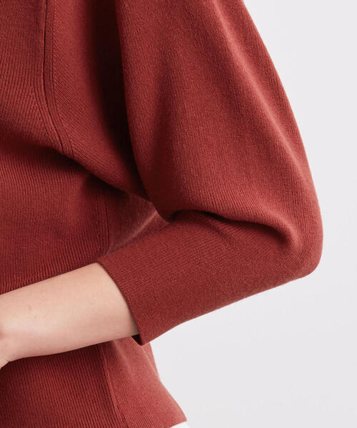 green label relaxing（グリーンレーベルリラクシング）の「[手洗い可能] CS カタアゼ ドルマン 7分袖 ニット ◆（ニット/セーター・レディース・ベージュ/ネイビー/オレンジ系その他・FREE）」の9枚目の写真