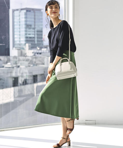 green label relaxing（グリーンレーベルリラクシング）の「[手洗い可能] CS カタアゼ ドルマン 7分袖 ニット ◆（ニット/セーター・レディース・ベージュ/ネイビー/オレンジ系その他・FREE）」の18枚目の写真