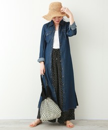 n'ee-ne | 羽織ってもOK☆細見え効果も◎デニムシャツワンピース(シャツワンピース)