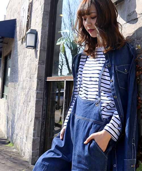 n'ee-ne（ネーネ）の「ロングデニムシャツワンピース（シャツワンピース・レディース・インディゴブルー/ブルー/ブルー系その他・LL/M/L）」の10枚目の写真