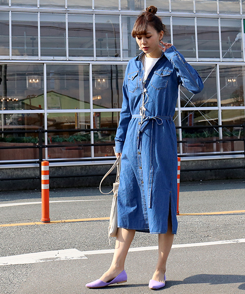 n'ee-ne（ネーネ）の「ロングデニムシャツワンピース（シャツワンピース・レディース・インディゴブルー/ブルー/ブルー系その他・LL/M/L）」の16枚目の写真