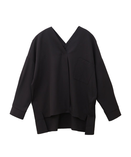 Luz Llena(ラズレナ)の「厚手ジョーゼット10分袖スキッパーシャツ(シャツ/ブラウス・レディース・オフホワイト/ブラック/モカ・MEDIUM)」の13枚目の写真