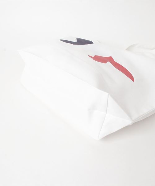 Maison Kitsune（メゾンキツネ）の「TOTE BAG TRICOLOR FOX（トートバッグ・メンズ・ホワイト/ネイビー・U）」の7枚目の写真