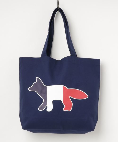 Maison Kitsune（メゾンキツネ）の「TOTE BAG TRICOLOR FOX（トートバッグ・メンズ・ホワイト/ネイビー・U）」の6枚目の写真