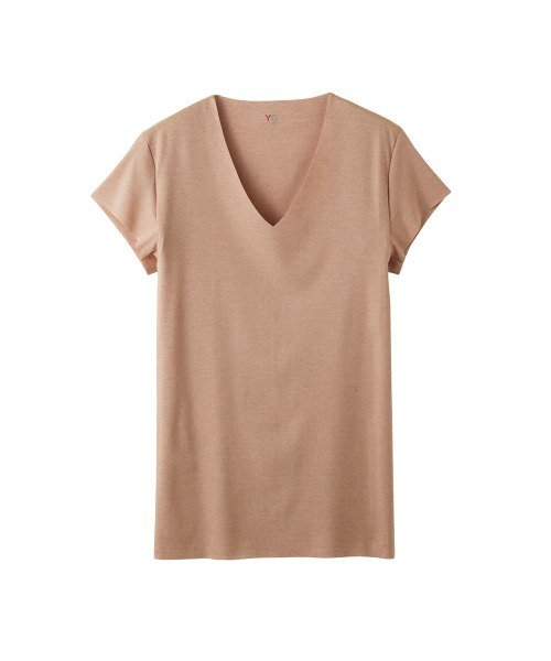 YG（ワイジー）の「【YG】CUT OFF  脇パッド付き　VネックTシャツ（吸汗速乾・抗菌防臭）（インナーウェア/肌着・メンズ・ライトベージュ/ホワイト/オレンジ/ライトグレー・LARGE/MEDIUM/X-LARGE）」の4枚目の写真