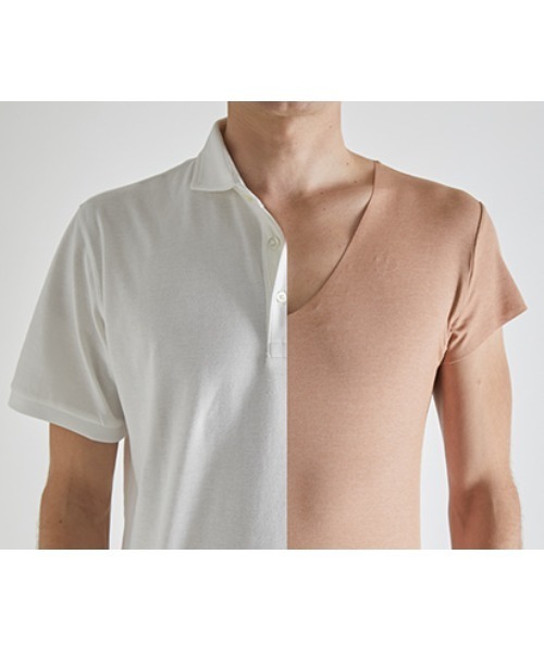 YG（ワイジー）の「【YG】CUT OFF  脇パッド付き　VネックTシャツ（吸汗速乾・抗菌防臭）（インナーウェア/肌着・メンズ・ライトベージュ/ホワイト/オレンジ/ライトグレー・LARGE/MEDIUM/X-LARGE）」の12枚目の写真