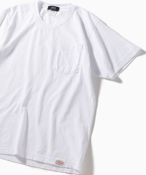 SHIPS(シップス)の「SHIPS×CORNERWEAR: アメリカ製 ポケット Tシャツ(Tシャツ/カットソー・メンズ・ホワイト/ブラック/ベージュ系その他/ライトブルー・MEDIUM/SMALL/X-SMALL/LARGE)」の2枚目の写真