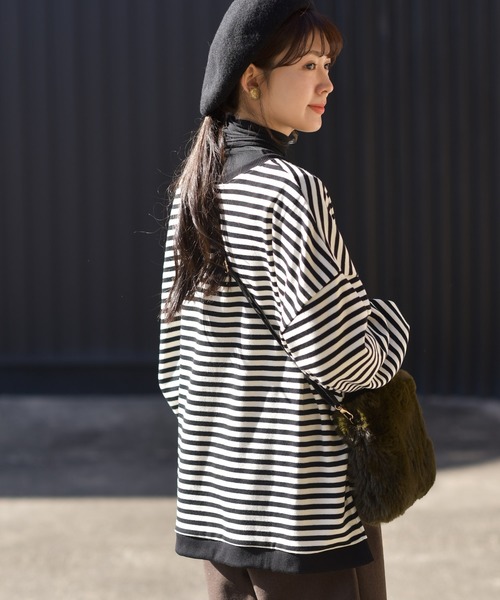 rps（アールピーエス）の「ボリューム袖ワイドプルオーバー（スウェット・レディース・ベージュ/ブラック/ピンク/アイボリー/モカ・M）」の11枚目の写真