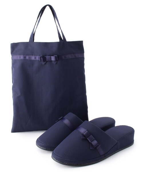 SHOO・LA・RUE（シューラルー）の「携帯バッグ付スリッパ（ルームシューズ/スリッパ・レディース・ブラック/ネイビー/ネイビー系/ブラック系・00）」の8枚目の写真