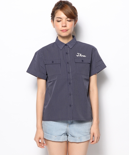 LB-03（エルビー・ゼロスリー）の「03 EMB HALF SHIRT（シャツ/ブラウス・レディース・ブルー系/ネイビー系・FREE）」の10枚目の写真