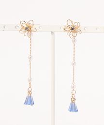 【倭物やカヤ】花飾り色房ピアス