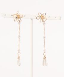 【倭物やカヤ】花飾り色房ピアス