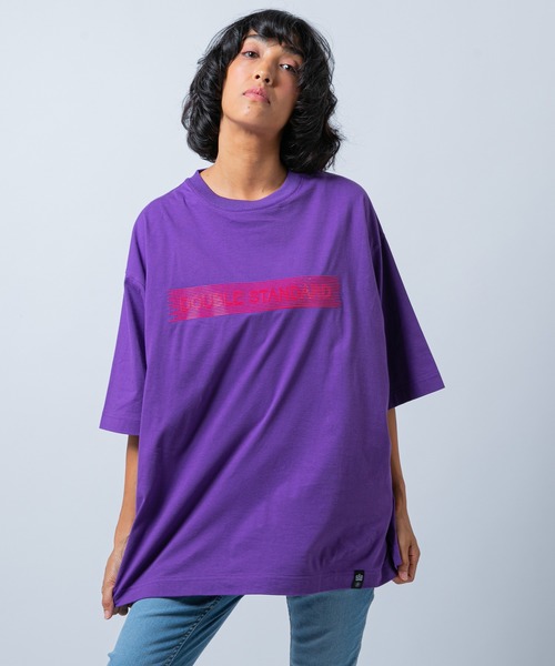 DOUBLE STANDARD CLOTHING(ダブルスタンダードクロージング)の「DSC / ラスティック天竺ビッグシルエットTシャツ(Tシャツ/カットソー・レディース・ブラック/オフホワイト/パープル・36/38)」の1枚目の写真