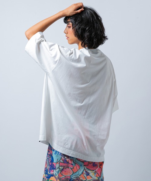 DOUBLE STANDARD CLOTHING(ダブルスタンダードクロージング)の「DSC / ラスティック天竺ビッグシルエットTシャツ(Tシャツ/カットソー・レディース・ブラック/オフホワイト/パープル・36/38)」の7枚目の写真