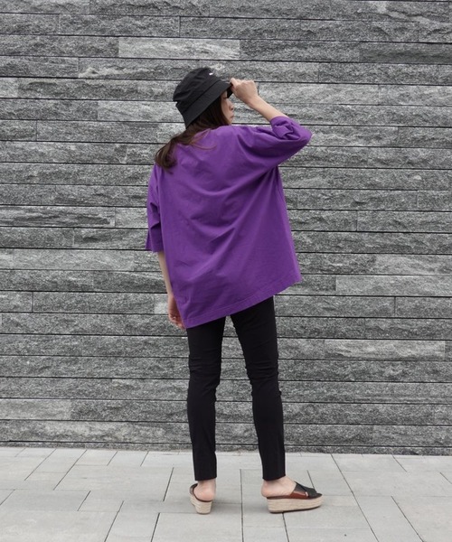 DOUBLE STANDARD CLOTHING(ダブルスタンダードクロージング)の「DSC / ラスティック天竺ビッグシルエットTシャツ(Tシャツ/カットソー・レディース・ブラック/オフホワイト/パープル・36/38)」の14枚目の写真