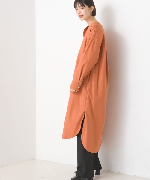 OMNES Another Edition(オムネス アナザーエディション)の「コットン 後ろあきシャツワンピース(シャツワンピース・レディース・ホワイト/オレンジ/ブルーグレー・FREE)」の11枚目の写真