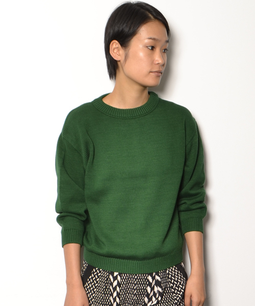 AMERICAN RAG CIE(アメリカンラグシー)の「【オンライン限定セール対象品】ミドルゲージコットンニット/209-ADK-L142-KN090(ニット/セーター・レディース・グリーン/ネイビー・FREE)」の2枚目の写真