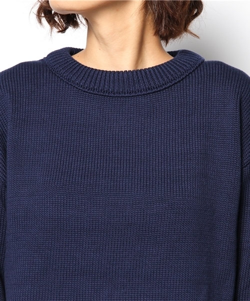 AMERICAN RAG CIE(アメリカンラグシー)の「【オンライン限定セール対象品】ミドルゲージコットンニット/209-ADK-L142-KN090(ニット/セーター・レディース・グリーン/ネイビー・FREE)」の11枚目の写真