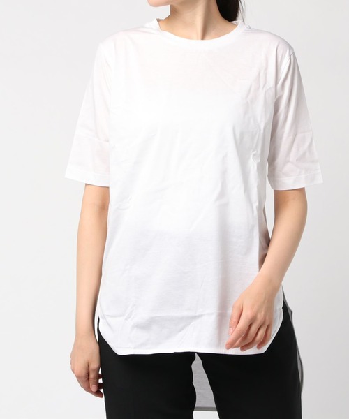 ALLUMER(アリュメール)の「コンパクトヤーンクルーネックチュニック(Tシャツ/カットソー・レディース・ブラック/ピンク/ホワイト/グリーン・1)」の5枚目の写真