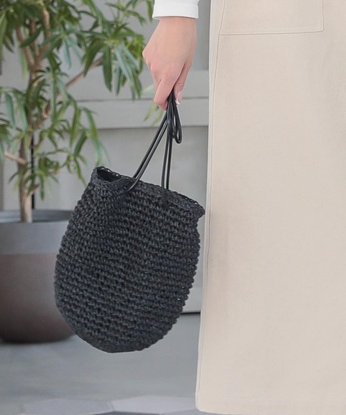 KOBE LETTUCE（コウベレタス）の「ペーパー巾着コードバッグ（ショルダーバッグ・レディース・ベージュ/ピンク/ブラック・FREE）」の2枚目の写真