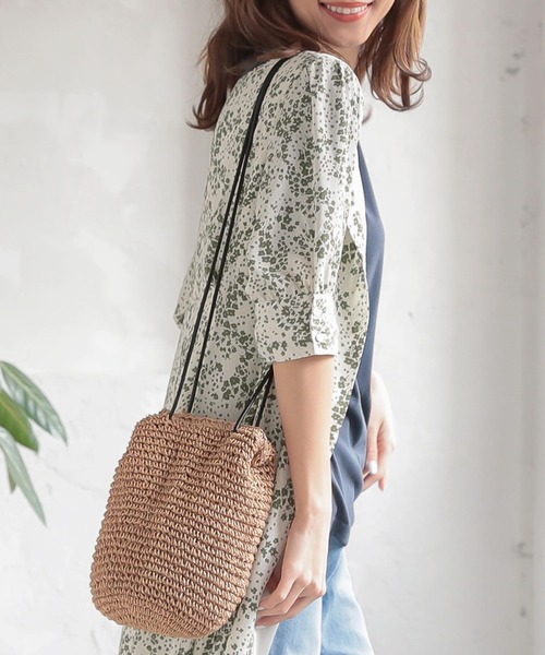 KOBE LETTUCE（コウベレタス）の「ペーパー巾着コードバッグ（ショルダーバッグ・レディース・ベージュ/ピンク/ブラック・FREE）」の6枚目の写真