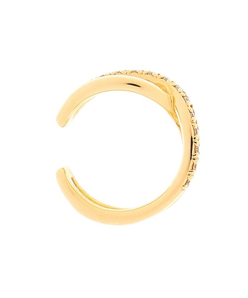 K10ダイヤモンド クロスフープ イヤーカフ（イヤーカフ