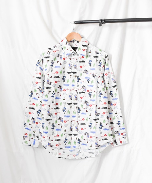 NO WAY（ノーウェイ）の「/総柄　長袖シャツ/（シャツ/ブラウス・レディース・ホワイト/ブラック・MEDIUM/LARGE）」の2枚目の写真