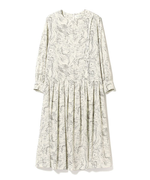 Ray BEAMS（レイビームス）の「Ray BEAMS / マーブルプリント アシメボタン ワンピース（ワンピース・レディース・ライトグレー/グリーン・ONE SIZE）」の9枚目の写真
