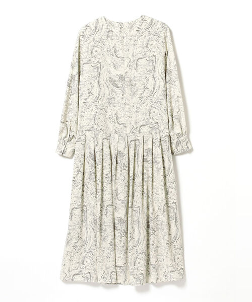 Ray BEAMS（レイビームス）の「Ray BEAMS / マーブルプリント アシメボタン ワンピース（ワンピース・レディース・ライトグレー/グリーン・ONE SIZE）」の13枚目の写真