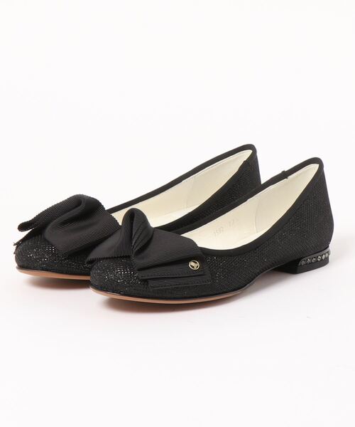LANVIN en Bleu(ランバンオンブルー)の「ビジューヒールバレーシューズ(パンプス・レディース・ゴールド系その他2/ブラック/ネイビー・22.5cm/24.0cm/23.5cm/24.5cm/23.0cm/22.0cm)」の1枚目の写真
