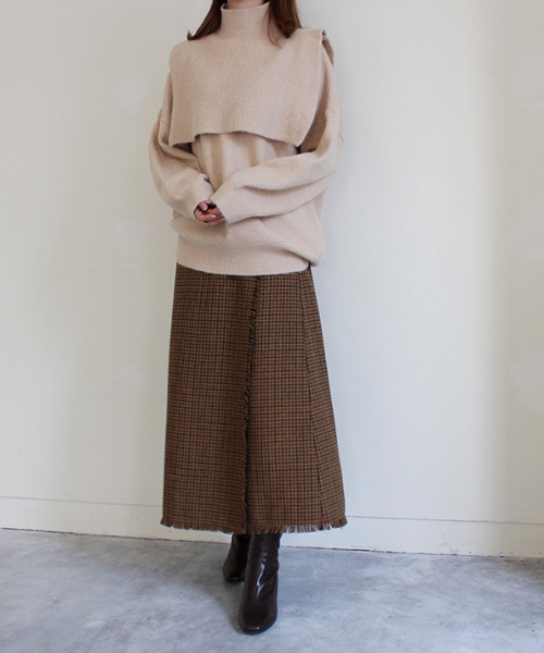 MODE ROBE（モードローブ）の「5WAYレイヤードニットトップス（ニット/セーター・レディース・ブラック/ベージュ/アイボリー・FREE）」の5枚目の写真