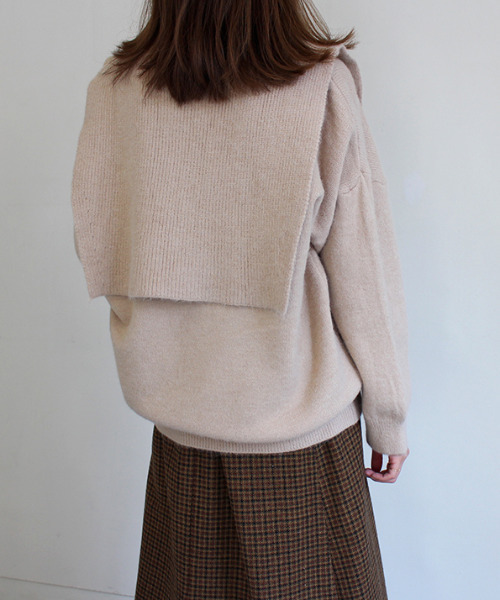 MODE ROBE（モードローブ）の「5WAYレイヤードニットトップス（ニット/セーター・レディース・ブラック/ベージュ/アイボリー・FREE）」の8枚目の写真