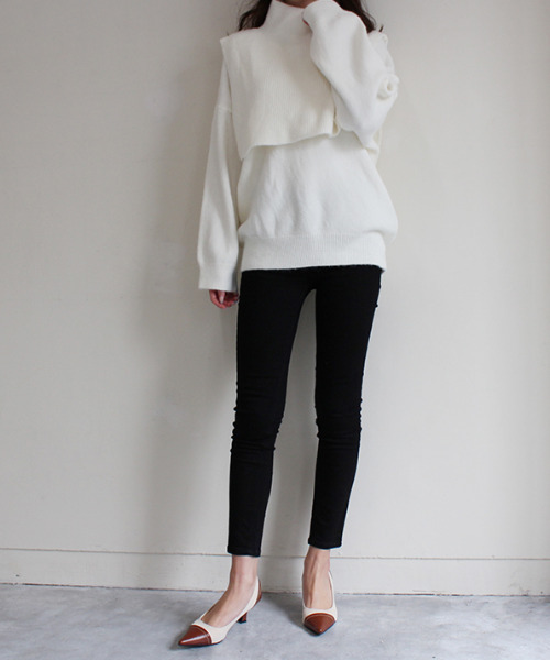 MODE ROBE（モードローブ）の「5WAYレイヤードニットトップス（ニット/セーター・レディース・ブラック/ベージュ/アイボリー・FREE）」の15枚目の写真