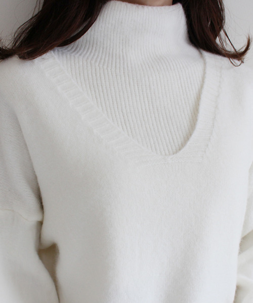 MODE ROBE（モードローブ）の「5WAYレイヤードニットトップス（ニット/セーター・レディース・ブラック/ベージュ/アイボリー・FREE）」の18枚目の写真