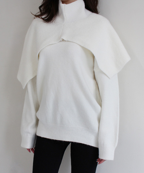 MODE ROBE（モードローブ）の「5WAYレイヤードニットトップス（ニット/セーター・レディース・ブラック/ベージュ/アイボリー・FREE）」の20枚目の写真