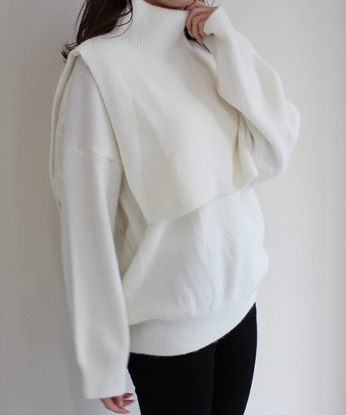 MODE ROBE（モードローブ）の「5WAYレイヤードニットトップス（ニット/セーター・レディース・ブラック/ベージュ/アイボリー・FREE）」の22枚目の写真