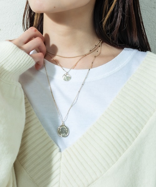 mystic(ミスティック)の「ダブルコインネックレス(ネックレス・レディース・ゴールド・FREE)」の1枚目の写真