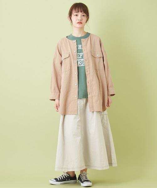 CUBE SUGAR（キューブシュガー）の「高密度オックス タックフレアスカート（スカート・レディース・レンガ/ベージュ/ナチュラル/チャコールグレー・M）」の5枚目の写真